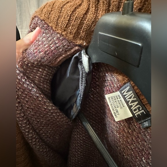 🧥 VINTAGE 🧥 MIXAGE Mohair Wool Button Sweater Brown Pattern Double-Breasted - Picture 13 of 13